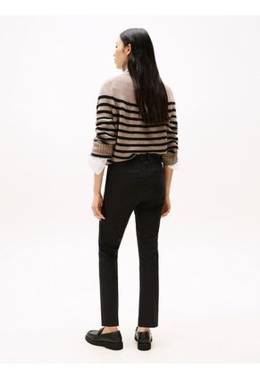 Pantalón Negro Slim De Gabardina Tommy Hilfiger