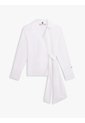 Blusa Blanca Cruzada De Corte Slim Con Lazo Anudable Tommy Hilfiger de Tommy Hilfiger