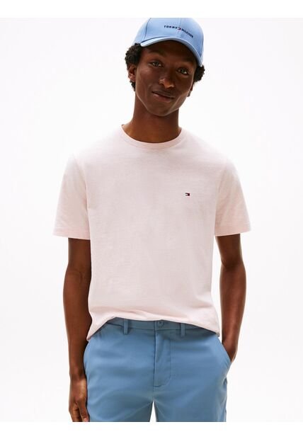 Camiseta Rosa Jaspeada De Cuello Redondo Tommy Hilfiger