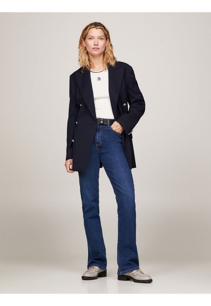 Jeans Azul De Talle Alto Con Corte Bootcut Tommy Hilfiger