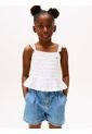 Top Blanco Texturizado Con Volantes Tommy Hilfiger de Tommy Hilfiger