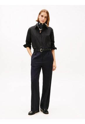 Camisa Negra Con Diseño De Rayas Con Logo Gráfico Tommy Hilfiger