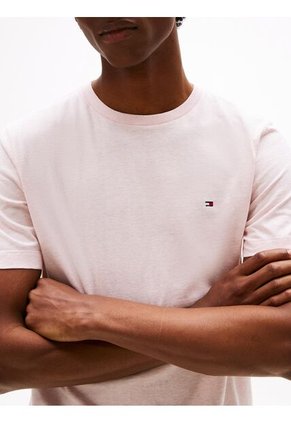 Camiseta Rosa Jaspeada De Cuello Redondo Tommy Hilfiger