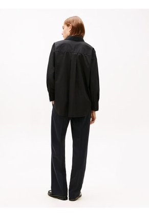 Camisa Negra Con Diseño De Rayas Con Logo Gráfico Tommy Hilfiger