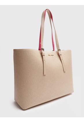 Bolso Beige Tote Con Asa Tommy Hilfiger