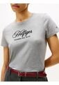 Camiseta Gris De Cuello Redondo Con Logo Bordado Tommy Hilfiger de Tommy Hilfiger