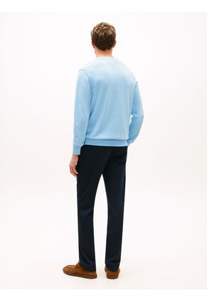 Saco Celeste De Cuello Redondo Con Logo Bordado Tommy Hilfiger