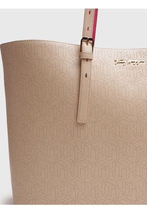 Bolso Beige Tote Con Asa Tommy Hilfiger