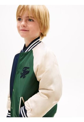 Chaqueta Multicolor Bomber Amplia Con Logo Bordado Tommy Hilfiger