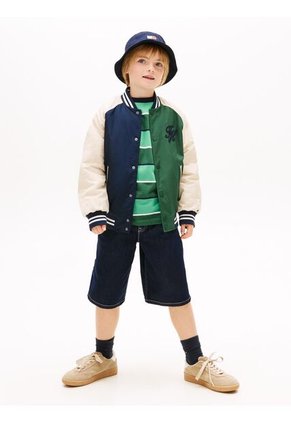 Chaqueta Multicolor Bomber Amplia Con Logo Bordado Tommy Hilfiger