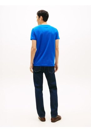 Camiseta Azul De Cuello Redondo Y Corte Extra Slim Tommy Hilfiger