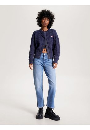 Jeans Azul Harper Rectos Y Tobilleros Con Talle Alto Y Bajo Con Abertura Tommy Jeans