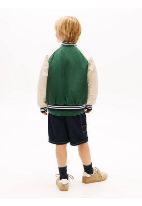 Chaqueta Multicolor Bomber Amplia Con Logo Bordado Tommy Hilfiger