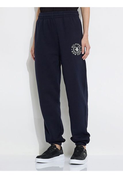 Jogger Azul Con Monograma TH En El Lateral Tommy Hilfiger