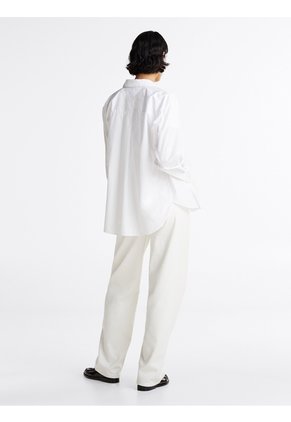 Camisa Blanca De Popelín Con Corte Oversize Tommy Hilfiger