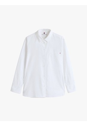 Camisa Blanca De Popelín Con Corte Oversize Tommy Hilfiger