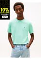 Camiseta Celeste De Cuello Redondo Con Logo Bordado Tommy Hilfiger de Tommy Hilfiger