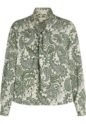 Blusa Verde Amplia De Satén Con Lazo Tommy Hilfiger Tommy Hilfiger