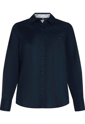 Camisa Azul Classic Poplin De Manga Larga Tommy Hilfiger