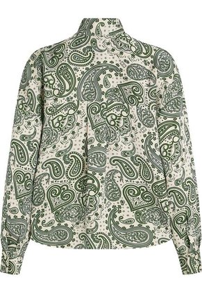 Blusa Verde Amplia De Satén Con Lazo Tommy Hilfiger