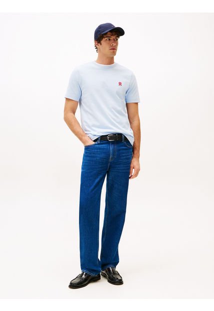Camiseta Celeste Con Monograma TH A Contraste Tommy Hilfiger