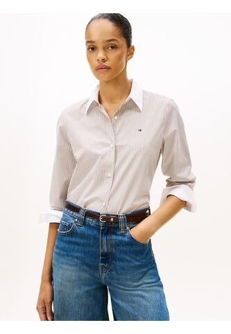 Camisa Marrón A Rayas De Corte Regular Tommy Hilfiger Tommy Hilfiger