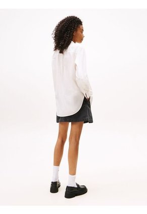 Camisa Blanca De Corte Amplio En Sarga Tommy Jeans