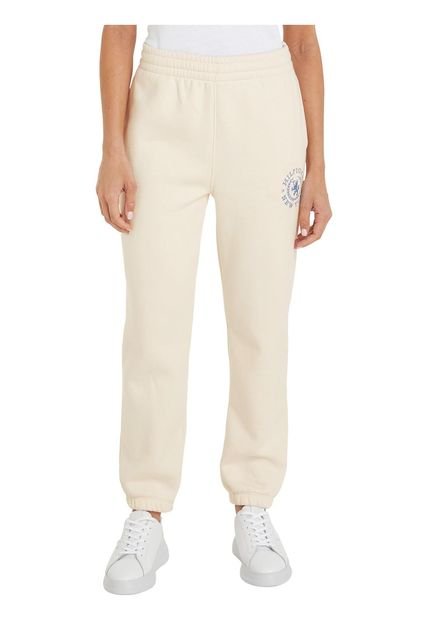 Jogger Blanco Con Monograma TH En El Lateral Tommy Hilfiger