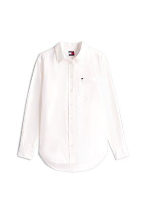 Camisa Blanca De Corte Amplio En Sarga Tommy Jeans
