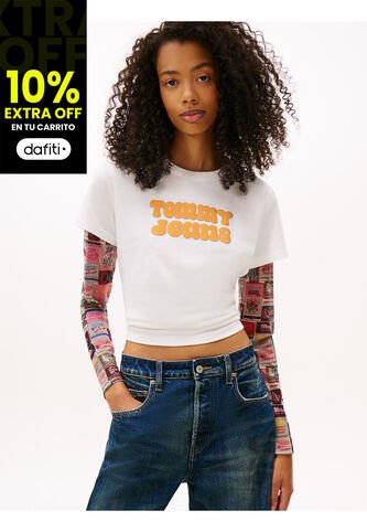 Camiseta Blanca Essential De Corte Regular Tommy Jeans Tommy Hilfiger