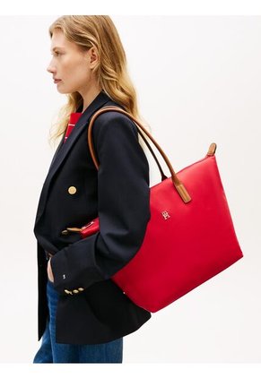 Bolso Rojo Tote Con Monograma TH Tommy Hilfiger