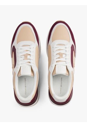 Tenis Beige Casual Fashion Runner En Cuero Tommy Hilfiger
