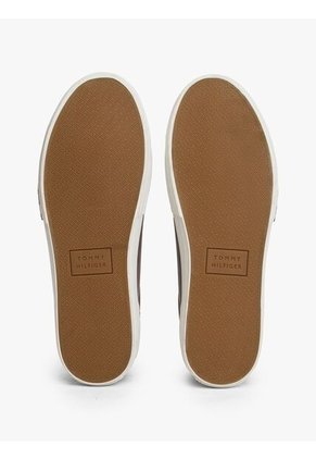 Tenis Marrón De Cuero Con Mezcla De Texturas Tommy Hilfiger