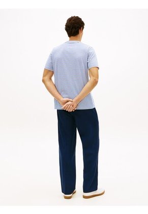 Camiseta Azul Regular Fit A Rayas Tommy Hilfiger