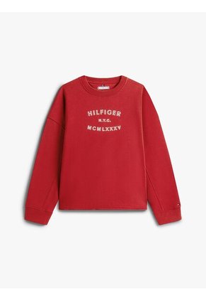 Saco Rojo Fleece De Cuello Redondo  Tommy Hilfiger