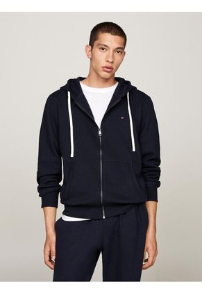 Buzo Azul De Felpa Con Capota Y Cremallera Tommy Hilfiger
