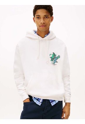 Buzo Blanco Con Capota Y Logo Gráfico Tommy Jeans