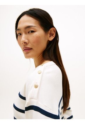 Camiseta Multicolor De Manga Larga Con Cuello Barco Tommy Hilfiger