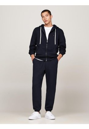 Buzo Azul De Felpa Con Capota Y Cremallera Tommy Hilfiger