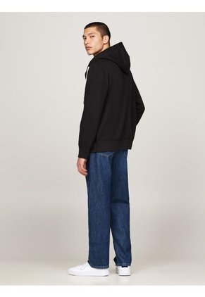 Buzo Negro De Felpa Con Capota Y Cremallera Tommy Hilfiger