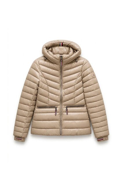 Chaqueta Dorado Ligera Acolchada Con Logo Tommy Hilfiger