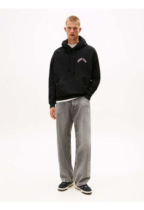 Buzo Negro Con Capota Y Logo Gráfico Tommy Jeans