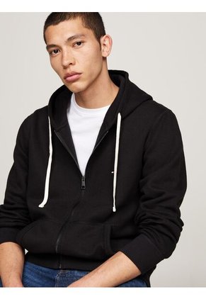Buzo Negro De Felpa Con Capota Y Cremallera Tommy Hilfiger