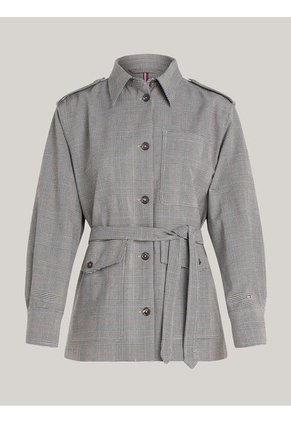 Chaqueta Gris Tipo Americana De Cuadros Tommy Hilfiger