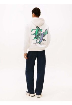 Buzo Blanco Con Capota Y Logo Gráfico Tommy Jeans