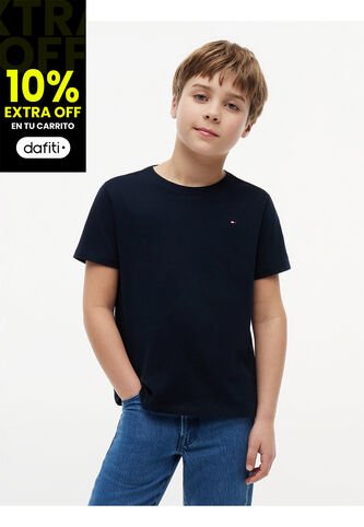 Camiseta Azul Oscuro Nantucket De Cuello Redondo Con Logo Tommy Hilfiger Tommy Hilfiger