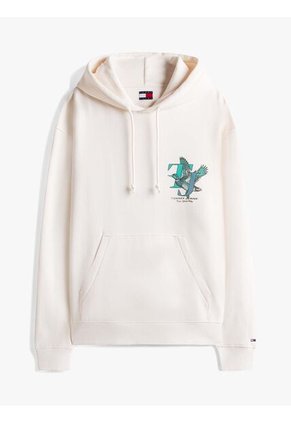 Buzo Blanco Con Capota Y Logo Gráfico Tommy Jeans