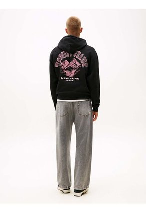 Buzo Negro Con Capota Y Logo Gráfico Tommy Jeans