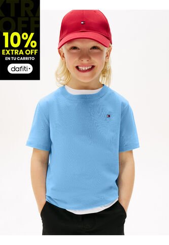 Camiseta Celeste Nantucket De Cuello Redondo Con Logo Tommy Hilfiger Tommy Hilfiger
