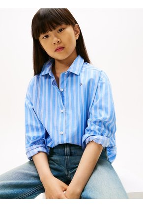 Camisa Azul Varisty De Rayas Tommy Hilfiger